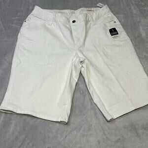White Bermuda Shorts Womens Plus 18W St John's Bay Stretch Denim 11.5" NEW‎